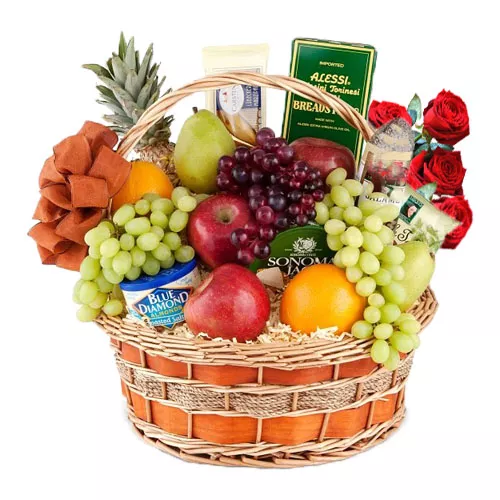 Fruits and Cheese Gift Basket