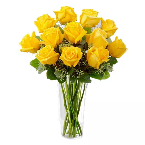Vibrant Yellow Roses Arrangement