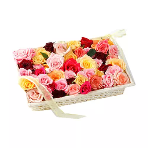 Bath Basket With Roses