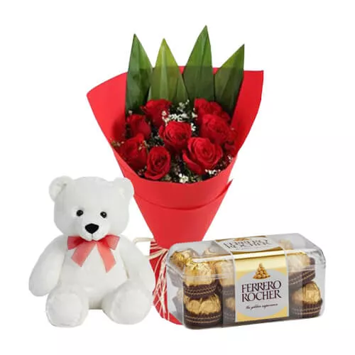 Roses, Teddy And Chocolates