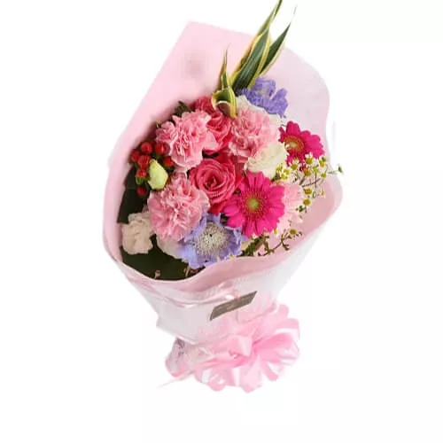 Bouquet With Fresh Pink Flowers