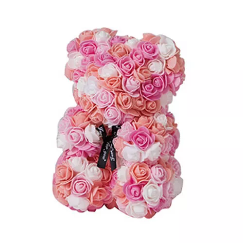 Pink Artificial Flower Bear