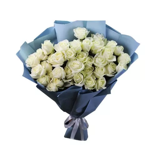 Pure Elegance: 35 White Roses Bouquet