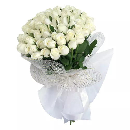 36 Pure White Roses