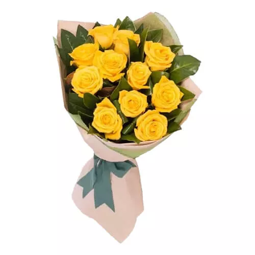Intensely Beautiful Yellow Roses Bouquet